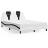 Image de vidaXL Lit avec matelas blanc et noir 120x200 cm similicuir