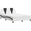 Image de vidaXL Lit avec matelas blanc et noir 140x200 cm similicuir3208802