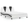 Image de vidaXL Lit avec matelas blanc et noir 140x200 cm similicuir
