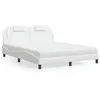 Image de vidaXL Lit avec matelas blanc 160x200 cm similicuir