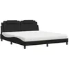 Image de vidaXL Lit avec matelas noir 180x200 cm similicuir3208810