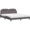 Image de vidaXL Lit avec matelas gris 180x200 cm similicuir3208813