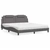 Image de vidaXL Lit avec matelas gris 180x200 cm similicuir