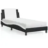 Image de vidaXL Lit avec matelas noir et blanc 100x200 cm similicuir