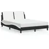 Image de vidaXL Lit avec matelas noir et blanc 140x200 cm similicuir