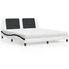 Image de vidaXL Lit avec matelas blanc et noir 180x200 cm similicuir