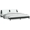 Image de vidaXL Lit avec matelas noir et blanc 200x200 cm similicuir