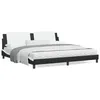 Image de vidaXL Lit avec matelas noir et blanc 200x200 cm similicuir