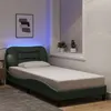 Image de vidaXL Cadre de lit avec lumières LED gris foncé 80x200 cm tissu