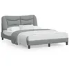 Image de vidaXL Cadre de lit avec lumiÃ¨res LED gris clair 140x190 cm tissu