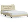 Image de vidaXL Cadre de lit avec lumières LED crème140x190 cm tissu