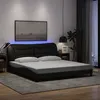 Image de vidaXL Cadre de lit avec lumières LED noir 180x200 cm tissu