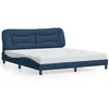 Image de vidaXL Cadre de lit avec lumières LED bleu 180x200 cm tissu
