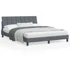 Image de vidaXL Cadre de lit avec LED sans matelas gris foncÃ© 160x200cm velours