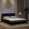 Image de vidaXL Cadre de lit avec LED sans matelas noir 160x200 cm velours