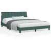 Image de vidaXL Cadre de lit avec lumières LED vert foncé 160x200 cm velours