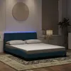 Image de vidaXL Cadre de lit avec LED sans matelas bleu 160x200 cm velours