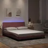 Image de vidaXL Cadre de lit avec lumières LED rose 160x200 cm velours
