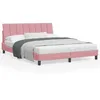 Image de vidaXL Cadre de lit avec LED sans matelas rose 160x200 cm velours