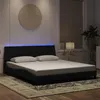 Image de vidaXL Cadre de lit avec LED sans matelas noir 180x200 cm velours