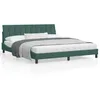Image de vidaXL Cadre de lit avec lumiÃ¨res LED vert foncÃ© 180x200 cm velours