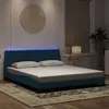 Image de vidaXL Cadre de lit avec LED sans matelas bleu 180x200 cm velours