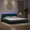 Image de vidaXL Cadre de lit avec lumières LED bleu 200x200 cm velours