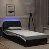 Image de vidaXL Cadre de lit avec lumières LED noir blanc 80x200 cm similicuir
