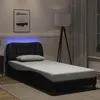 Image de vidaXL Cadre de lit avec lumières LED noir 90x190 cm similicuir