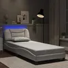 Image de vidaXL Cadre de lit avec lumières LED blanc 90x190 cm similicuir