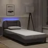 Image de vidaXL Cadre de lit avec lumières LED gris 90x190 cm similicuir