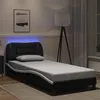 Image de vidaXL Cadre de lit avec lumières LED noir blanc 90x200 cm similicuir