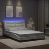 Image de vidaXL Cadre de lit avec lumières LED blanc 120x200 cm similicuir
