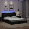 Image de vidaXL Cadre de lit avec lumières LED noir 160x200 cm similicuir