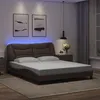Image de vidaXL Cadre de lit avec lumières LED marron 160x200 cm similicuir