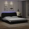 Image de vidaXL Cadre de lit avec LED sans matelas noir et blanc 180x200 cm