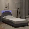 Image de vidaXL Cadre de lit avec lumières LED gris 80x200 cm similicuir