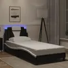 Image de vidaXL Cadre de lit avec lumières LED noir blanc 90x190 cm similicuir