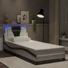 Image de vidaXL Cadre de lit avec lumières LED blanc noir 90x190 cm similicuir