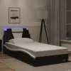 Image de vidaXL Cadre de lit avec lumières LED noir blanc 100x200 cm similicuir