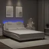 Image de vidaXL Cadre de lit avec lumières LED blanc 120x200 cm similicuir