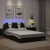 Image de vidaXL Cadre de lit avec lumières LED noir blanc 120x200 cm similicuir