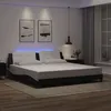 Image de vidaXL Cadre de lit avec lumières LED noir blanc 200x200 cm similicuir