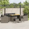 Image de Vidaxl Salon De Jardin 6 Pcs Avec Coussins Gris RÃ©sine TressÃ©e