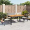 Image de vidaXL Ensemble à manger de jardin 4 pcs avec coussins noir