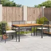 Image de vidaXL Ensemble à manger de jardin coussins 5pcs Noir Résine tressée