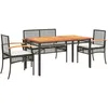 Image de Vidaxl Ensemble Ã Manger De Jardin Coussins 5pcs Noir RÃ©sine TressÃ©e