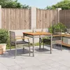 Image de vidaXL Ensemble à manger de jardin 3 pcs coussins gris résine tressée