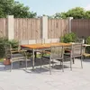 Image de vidaXL Ensemble à manger de jardin et coussins 7 pcs gris rotin