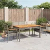 Image de vidaXL Ensemble à manger jardin 4pcs et coussins Gris Résine tressée
